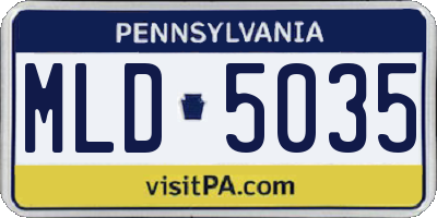 PA license plate MLD5035