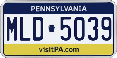 PA license plate MLD5039