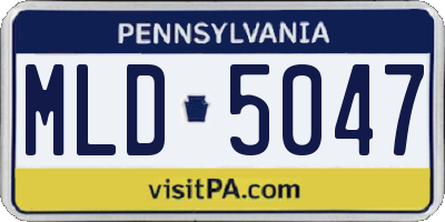 PA license plate MLD5047