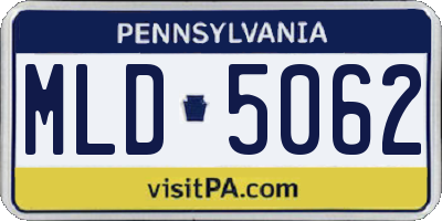PA license plate MLD5062