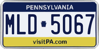 PA license plate MLD5067