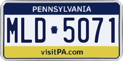 PA license plate MLD5071