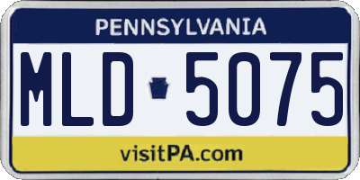 PA license plate MLD5075