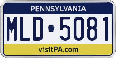 PA license plate MLD5081
