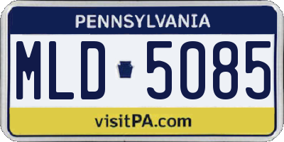 PA license plate MLD5085
