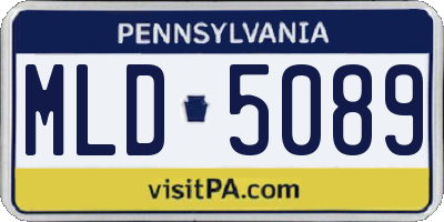 PA license plate MLD5089