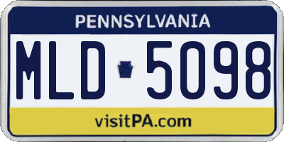 PA license plate MLD5098