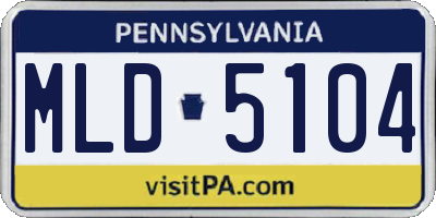 PA license plate MLD5104