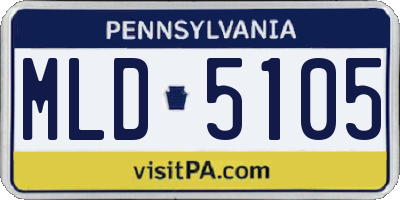 PA license plate MLD5105
