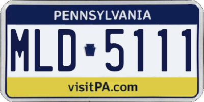 PA license plate MLD5111