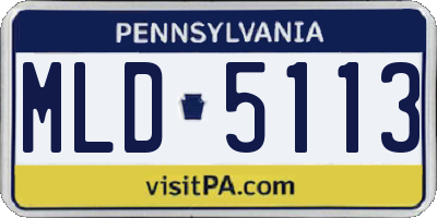 PA license plate MLD5113