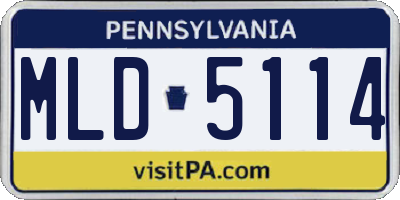 PA license plate MLD5114