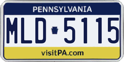 PA license plate MLD5115