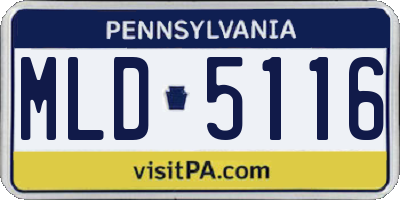 PA license plate MLD5116