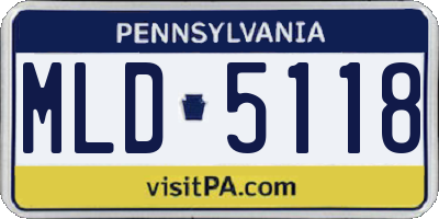 PA license plate MLD5118