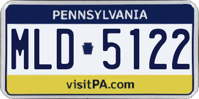 PA license plate MLD5122