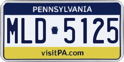 PA license plate MLD5125