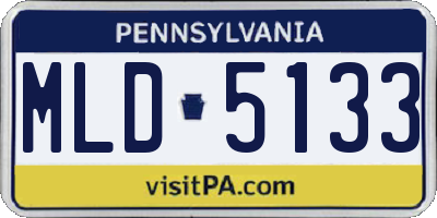 PA license plate MLD5133