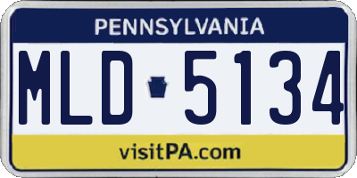 PA license plate MLD5134
