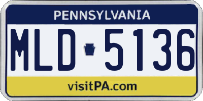 PA license plate MLD5136