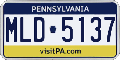 PA license plate MLD5137