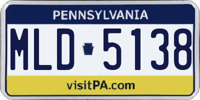 PA license plate MLD5138