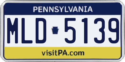 PA license plate MLD5139