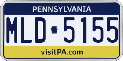 PA license plate MLD5155