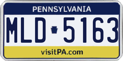 PA license plate MLD5163
