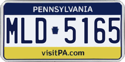 PA license plate MLD5165