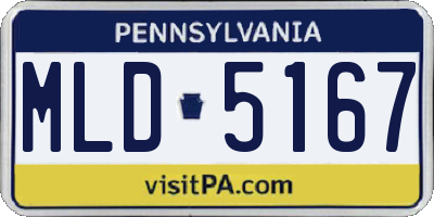 PA license plate MLD5167