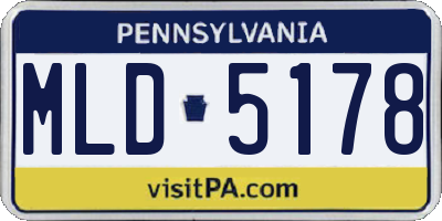 PA license plate MLD5178