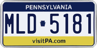 PA license plate MLD5181