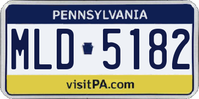 PA license plate MLD5182