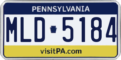 PA license plate MLD5184