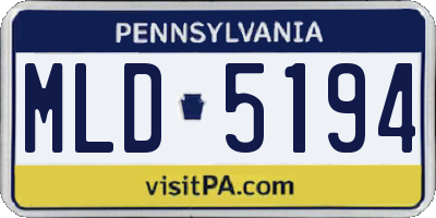 PA license plate MLD5194