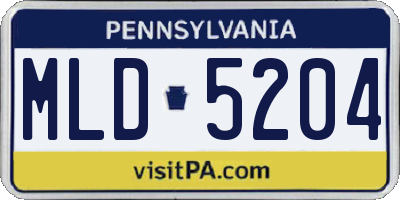 PA license plate MLD5204