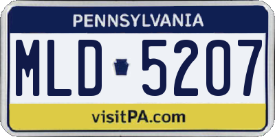 PA license plate MLD5207