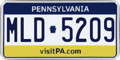 PA license plate MLD5209