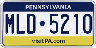 PA license plate MLD5210