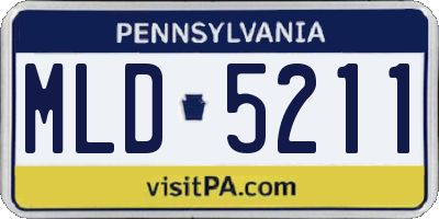 PA license plate MLD5211