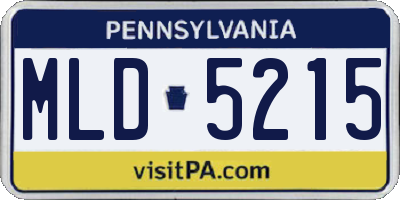 PA license plate MLD5215
