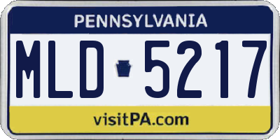 PA license plate MLD5217