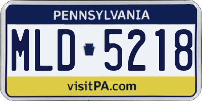 PA license plate MLD5218