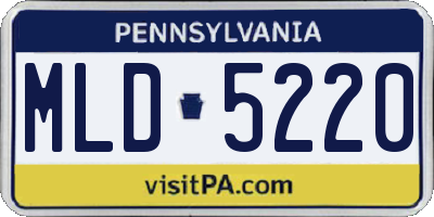 PA license plate MLD5220