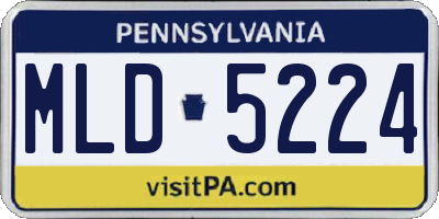 PA license plate MLD5224
