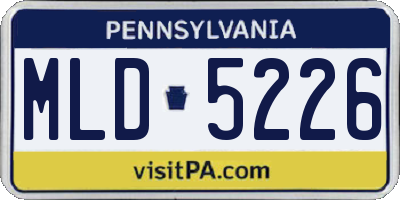 PA license plate MLD5226