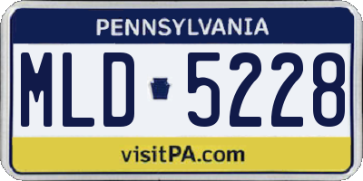 PA license plate MLD5228