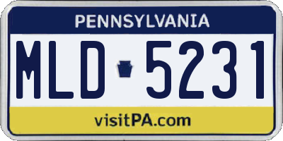 PA license plate MLD5231