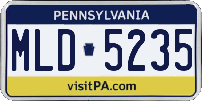 PA license plate MLD5235